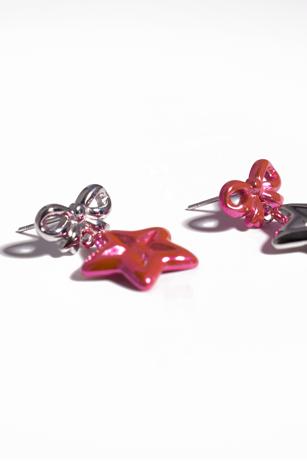 Golden Earrings, 18K Gold Plated Stainless Steel, Non-Tarnish "The Star Bow Tie" Shape