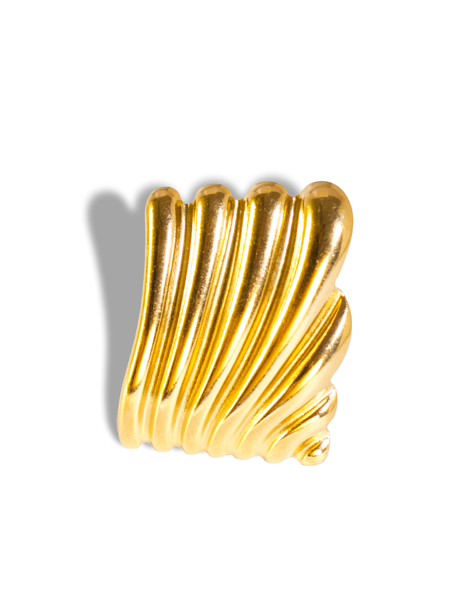 18K Gold Plated Ripple Ring – Adjustable Wide Band Design