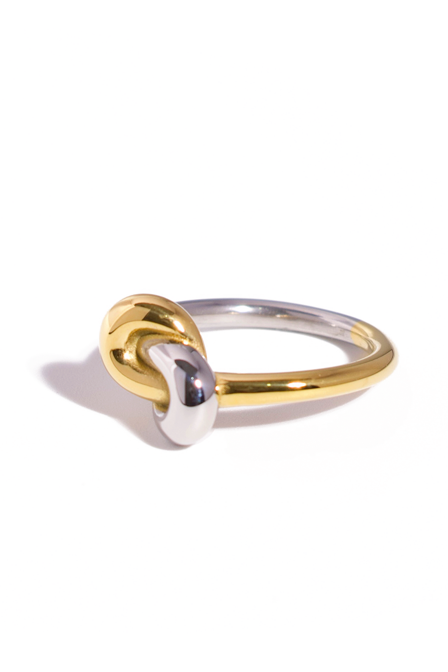 [Ring] Two-Tone Knot Ring – 18K Gold Plated & Stainless Steel