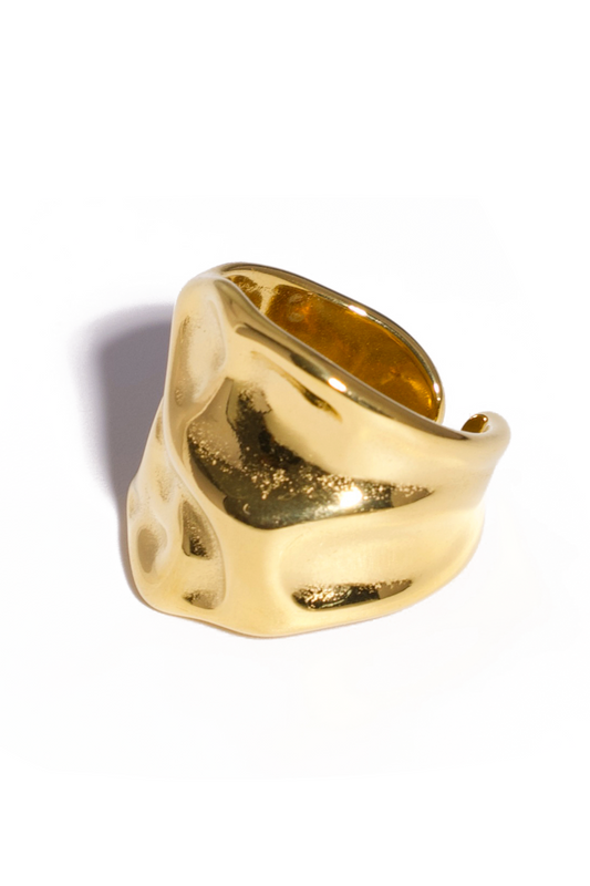[Ring] Sculpted Glow Molten Ring – 18K Gold Plated Stainless Steel