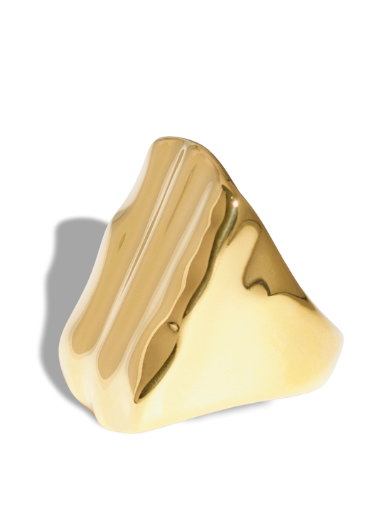 Golden Ring, 18K Gold Plated Stainless Steel, Non-Tarnish Chunky Wide Band Ring