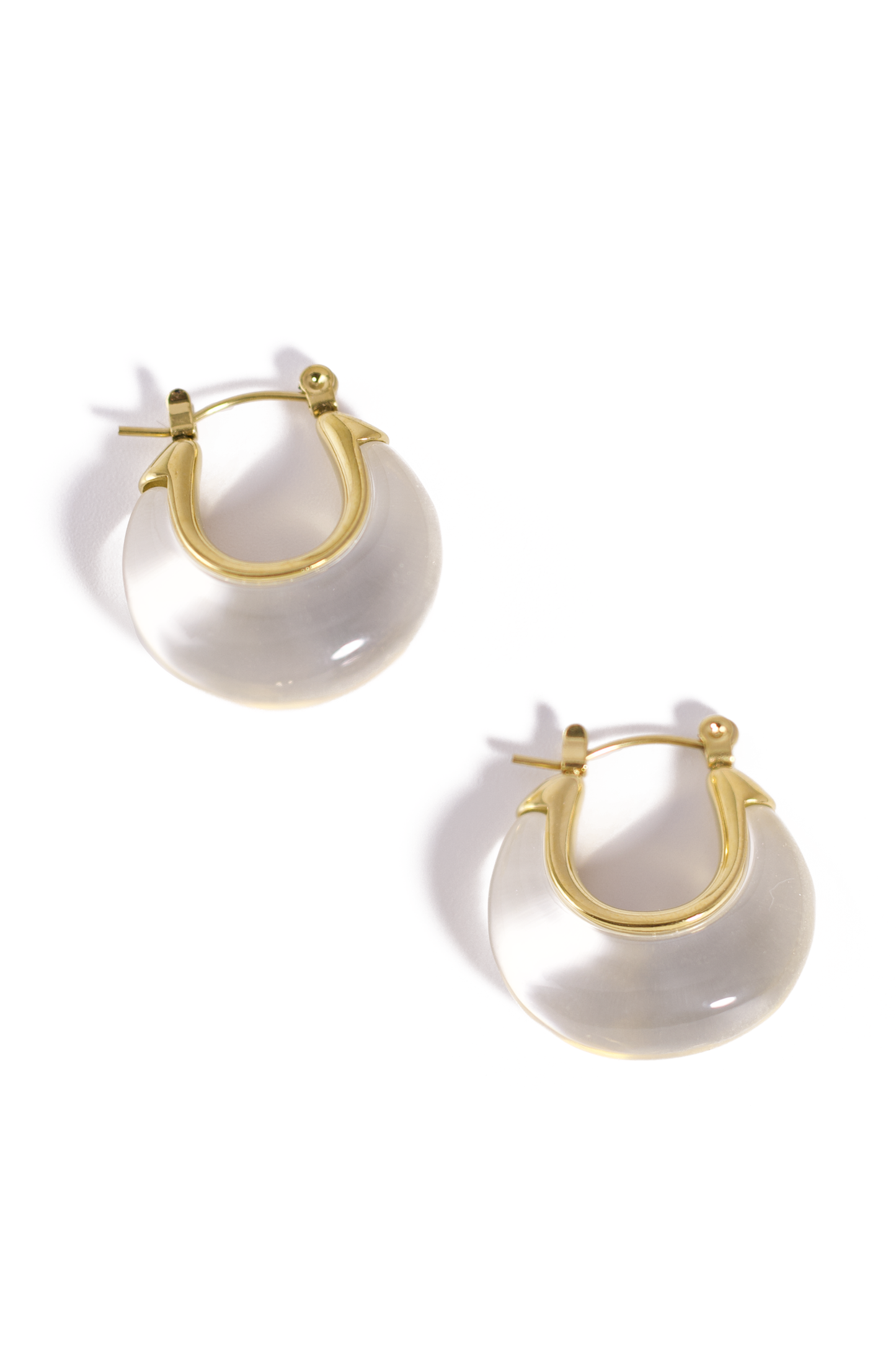 Minimalist Resin Hoop Earrings – Classic Transparent & Amber Color Options, Lightweight Everyday Jewelry