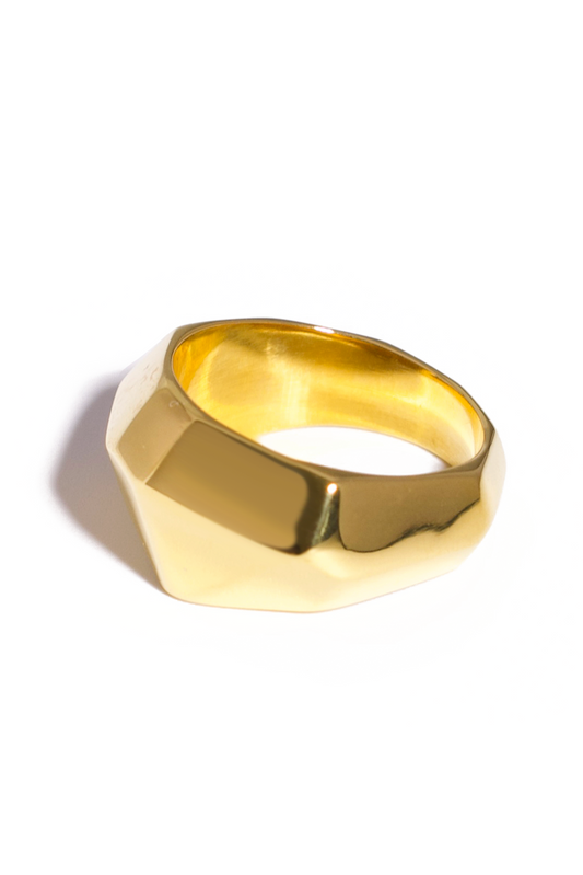 [Ring] 18K Gold Plated Stainless Steel Minimalist Geometric Statement Ring