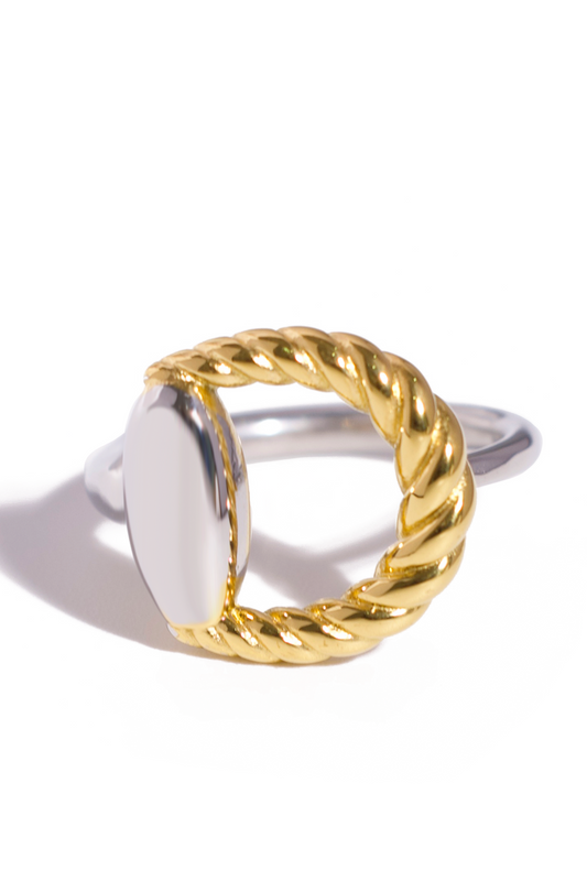 [Ring] Twist Halo Ring – 18K Gold Plated Stainless Steel