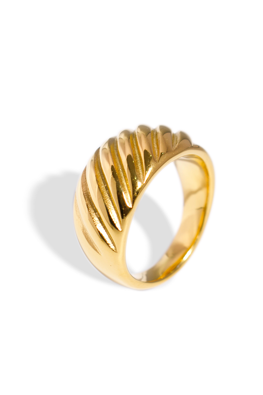 [Ring] Golden Ring, 18K Gold Plated Stainless Steel, Non-Tarnish