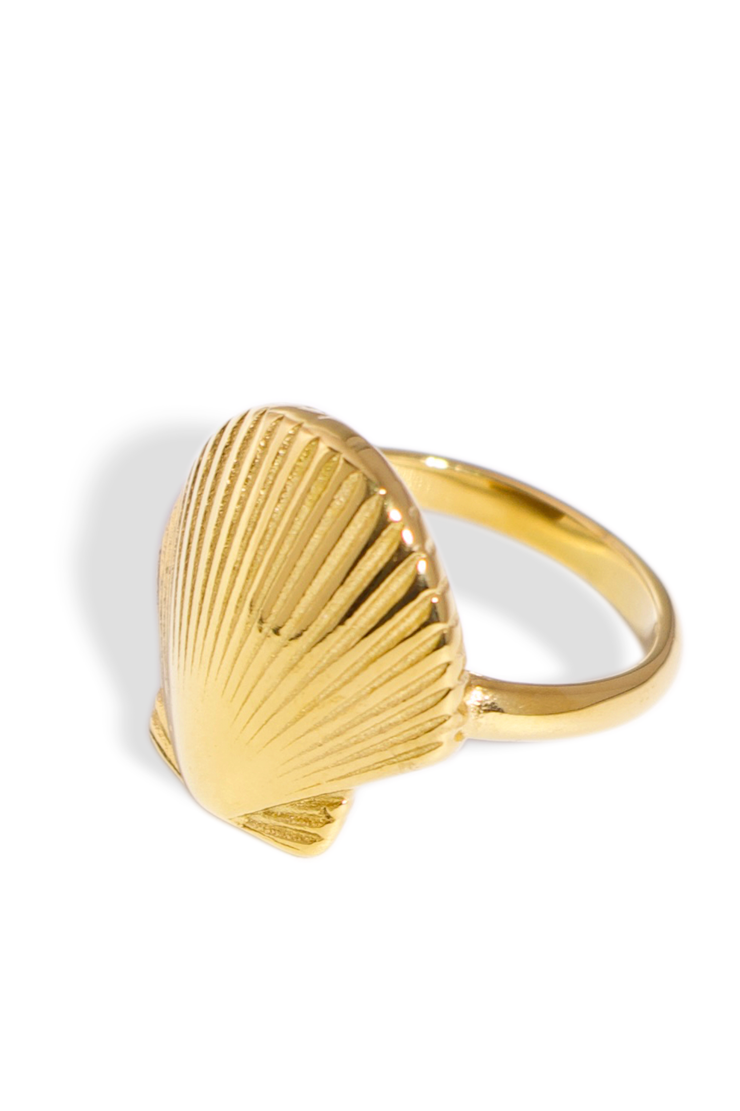 [Ring] Golden Ring, 18K Gold Plated Stainless Steel, Non-Tarnish “Shell” Shape Ring
