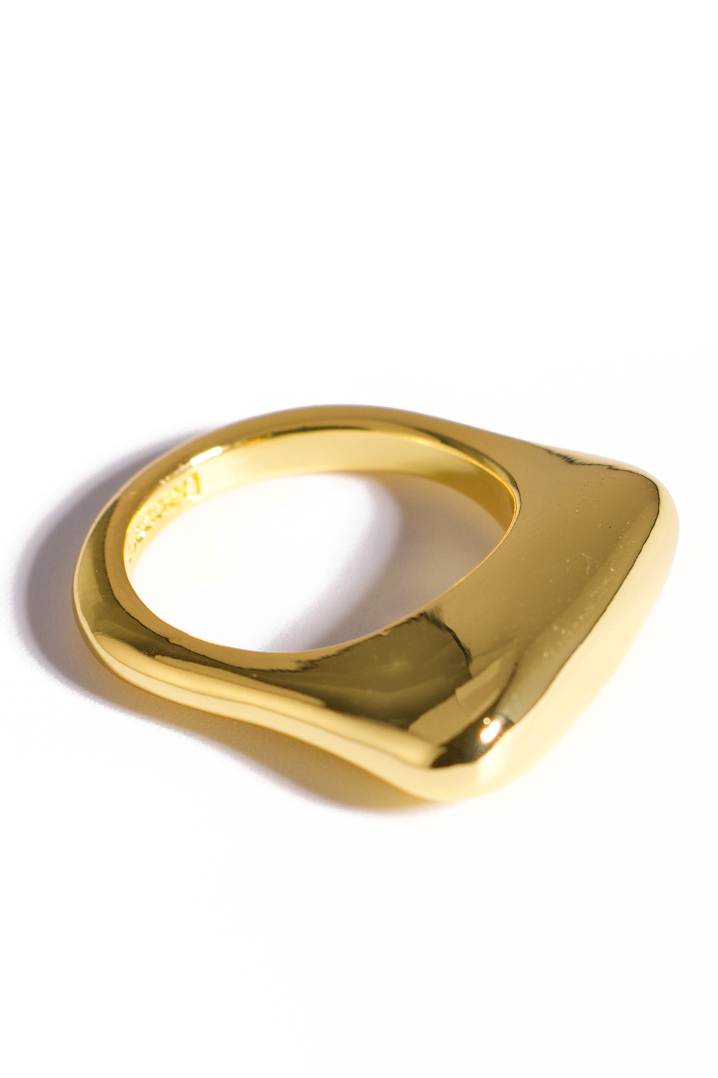 [Ring] Minimalist Sculpted Gold Ring – Modern Geometric Statement Band, Stainless Steel Fashion Jewelry