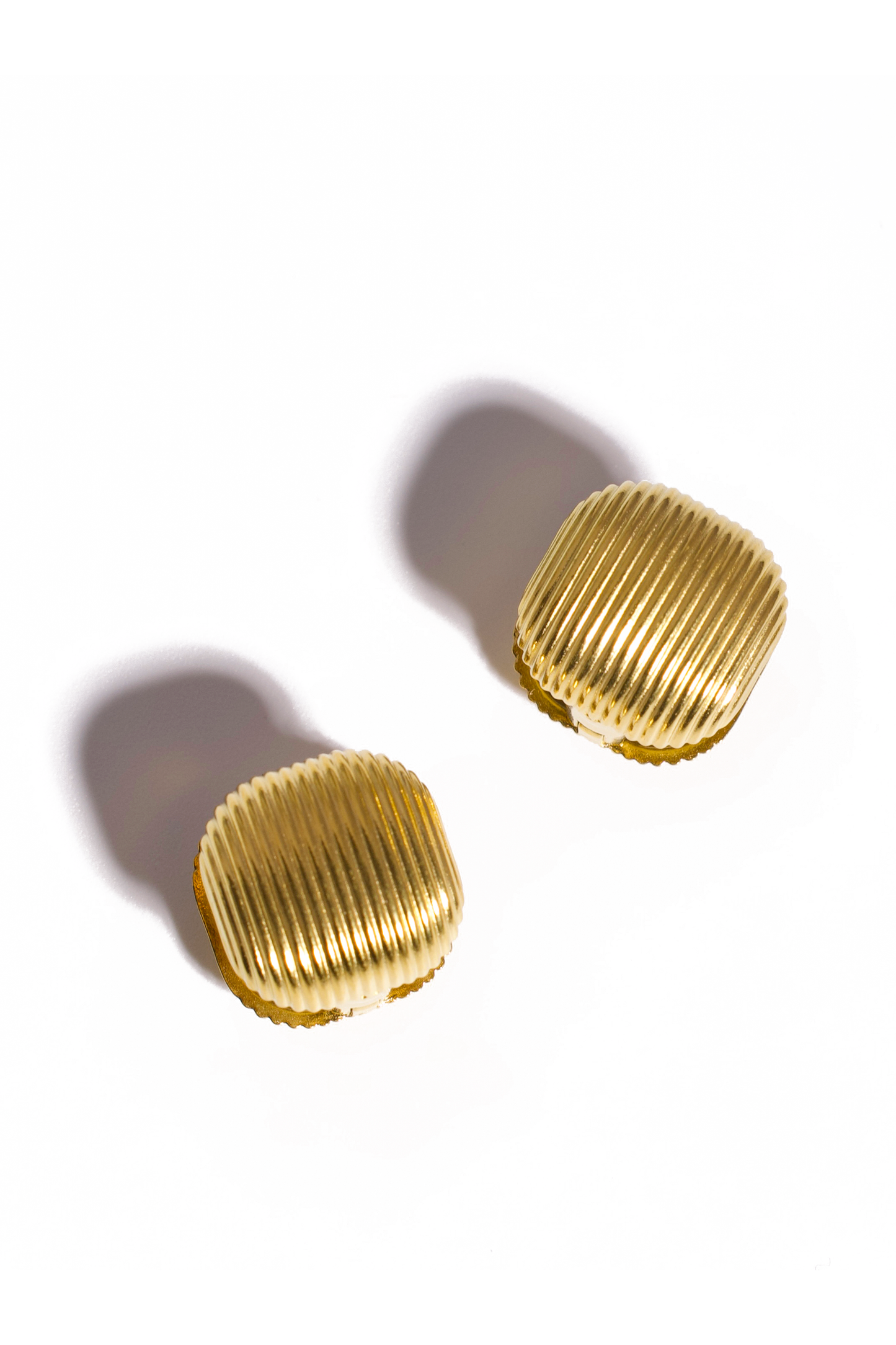 Golden Earrings, 18K Gold Plated Stainless Steel, Non-Tarnish "The Hamburger" Shape
