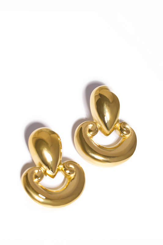 Dangle Earrings, 18K Gold Plated Stainless Steel, Non-Tarnish