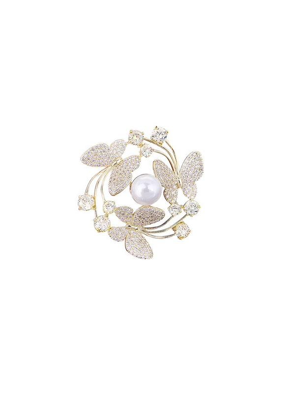 White Brooch Butterfly Design, Large Corsage for Women