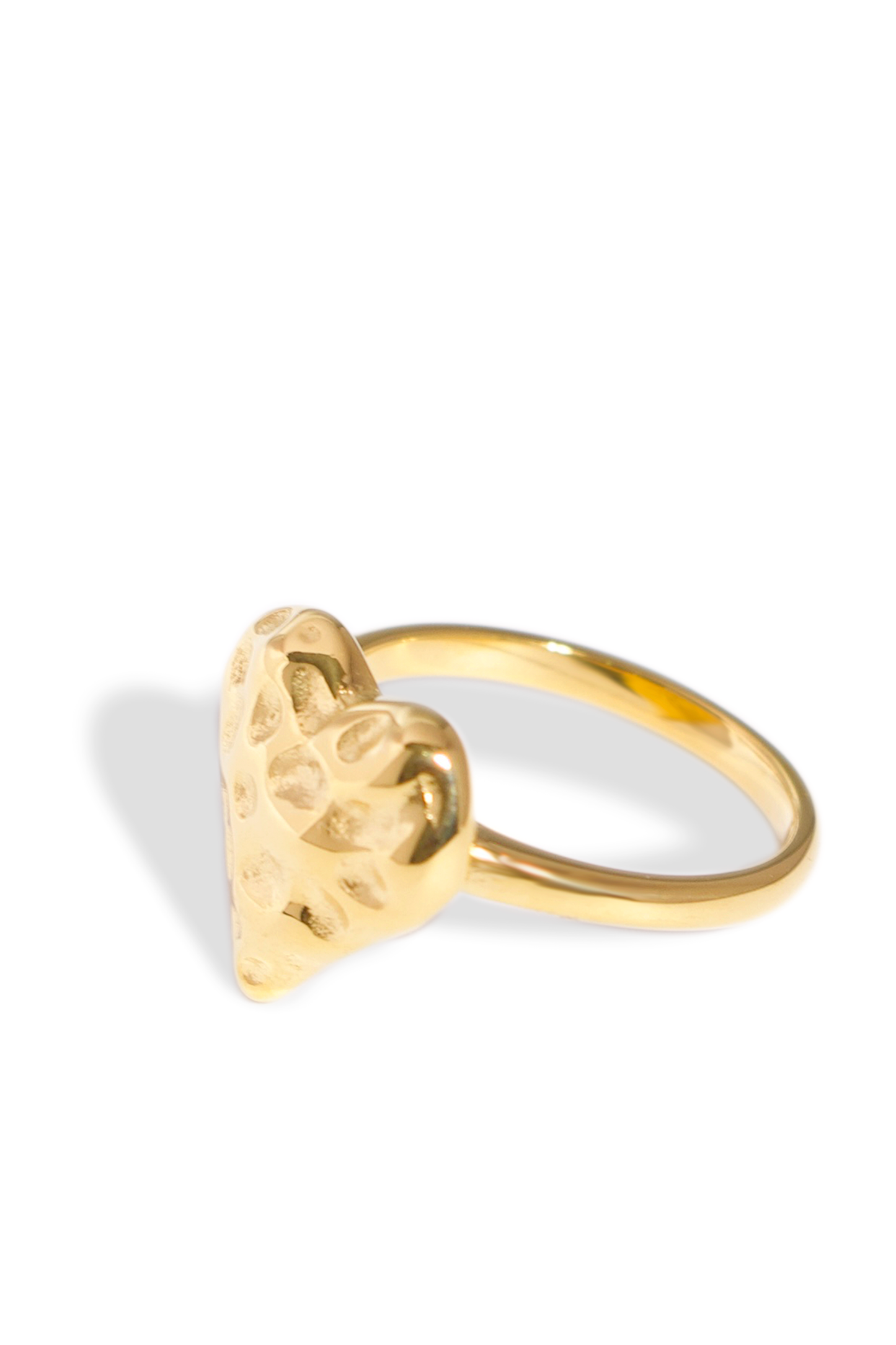 [Ring] Golden Ring, 18K Gold Plated Stainless Steel, Non-Tarnish “Heart Cookie” Shape Ring