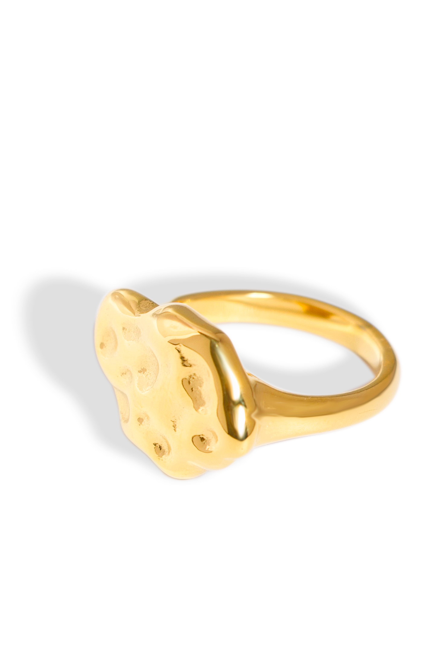 [Ring] Golden Ring, 18K Gold Plated Stainless Steel, Non-Tarnish “Cookie” Shape Ring