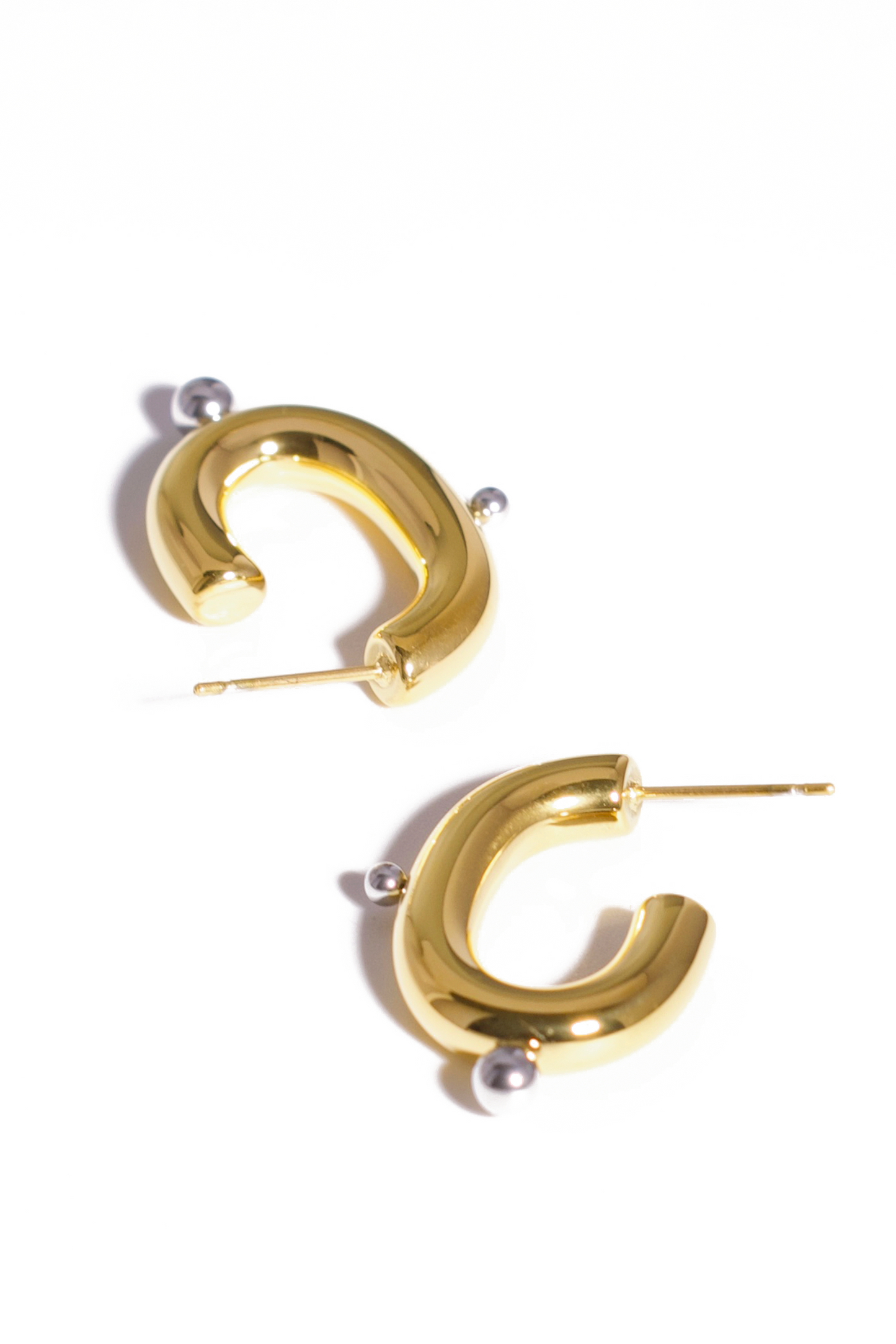 Golden Earrings, 18K Gold Plated Stainless Steel, Non-Tarnish The G-Hoop Shape