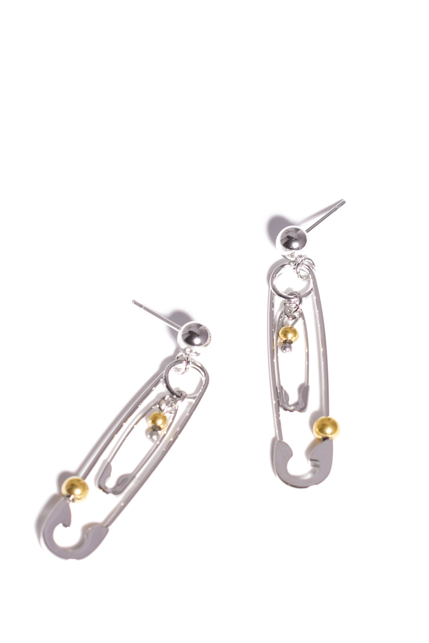 Chunky Dangle Earrings, 18K Gold Plated Stainless Steel, Non-Tarnish "The Pin" Shape