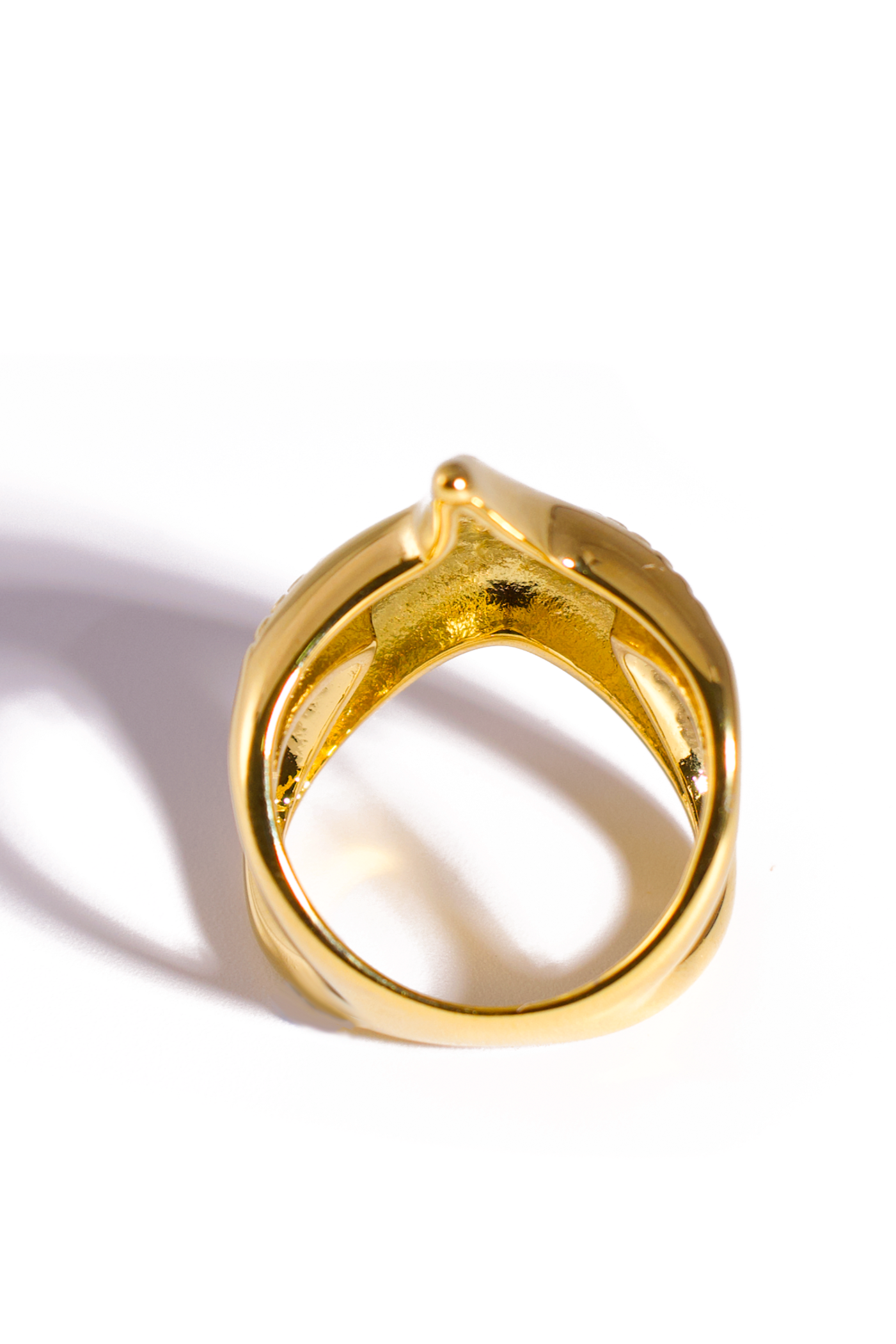 [Ring] Gold Openwork Starfish Ring – Bold Textured Ocean-Inspired Statement Jewelry