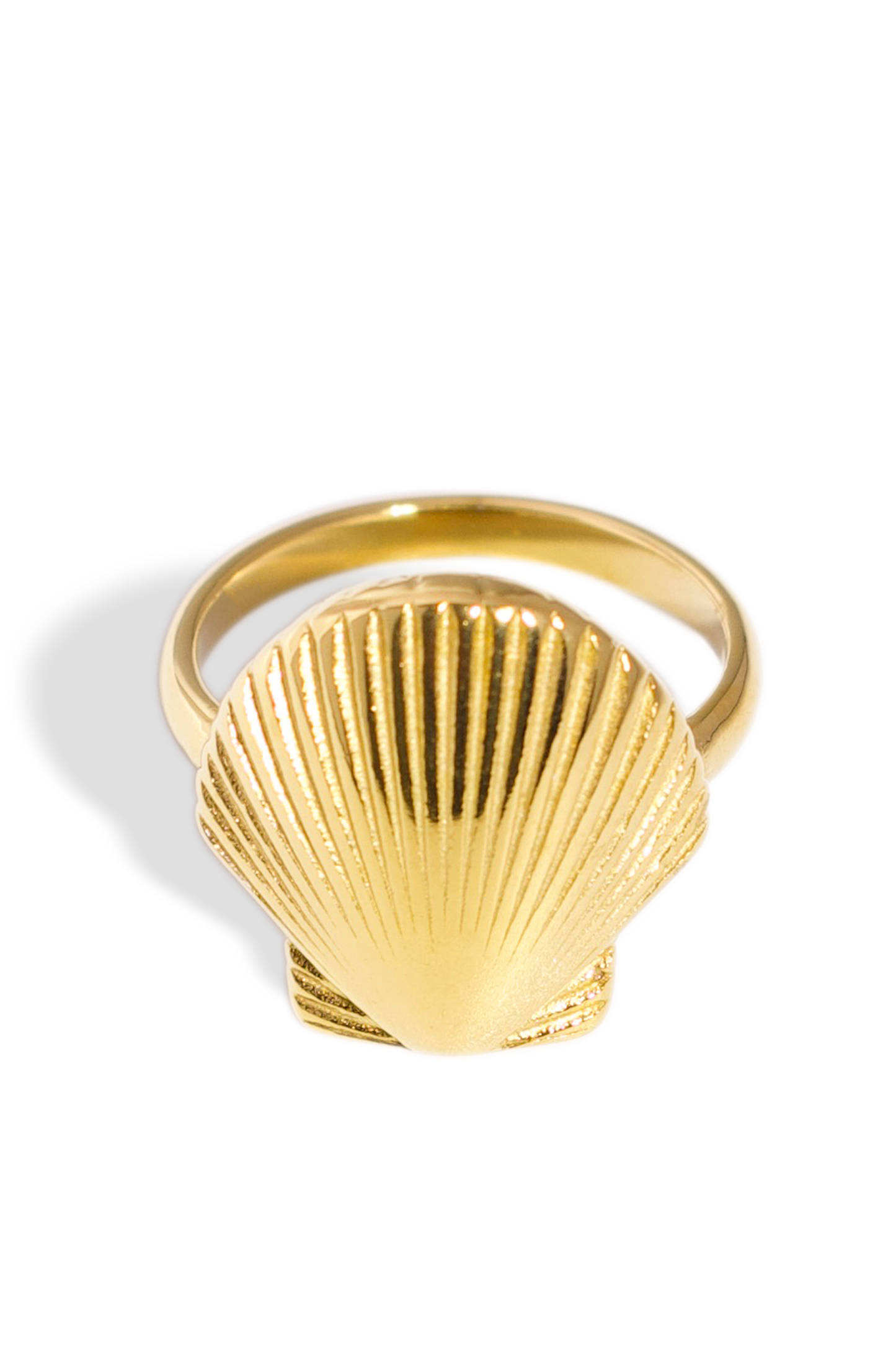 [Ring] Golden Ring, 18K Gold Plated Stainless Steel, Non-Tarnish “Shell” Shape Ring
