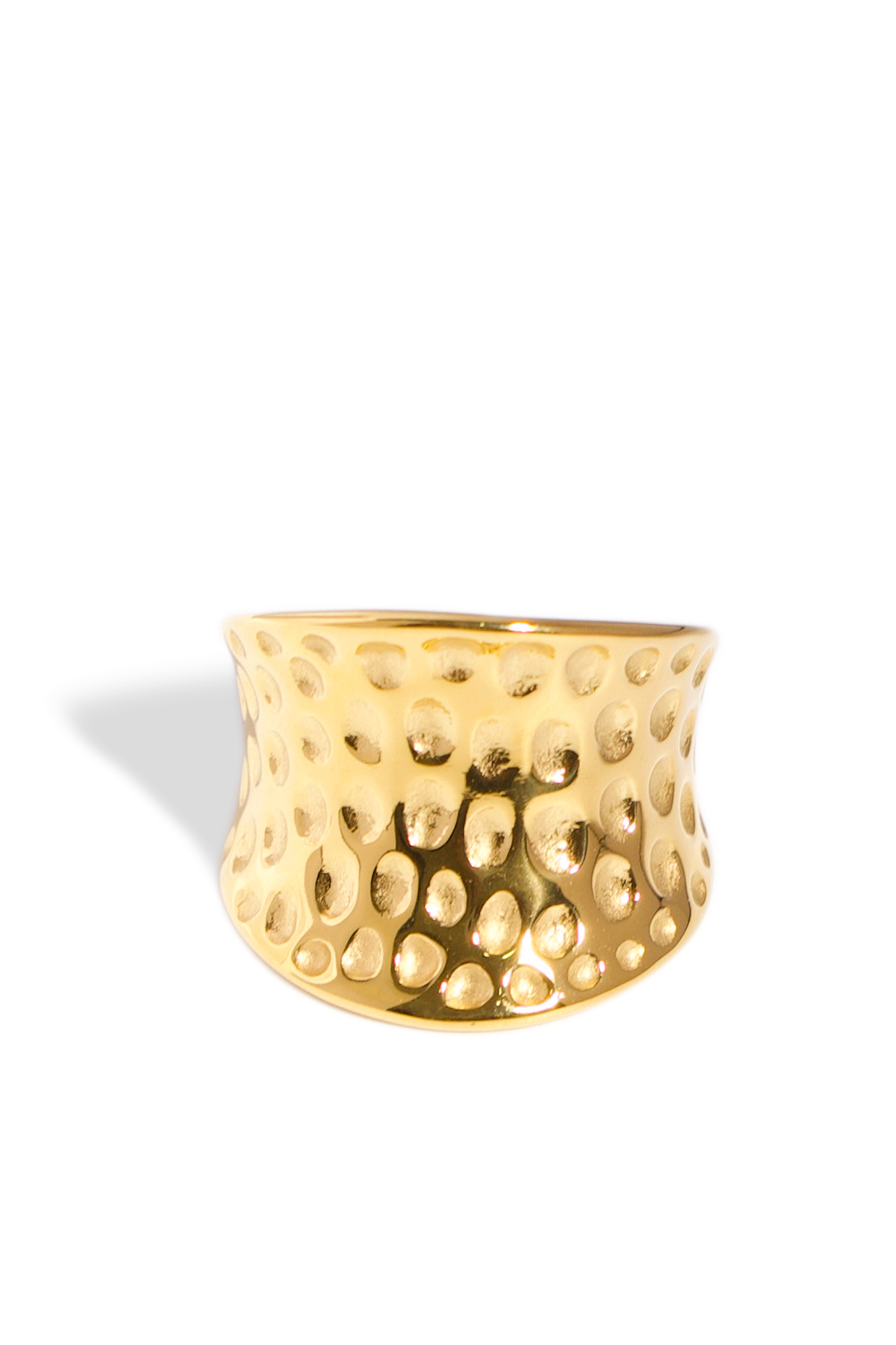 [Ring] Golden Ring, 18K Gold Plated Stainless Steel, Non-Tarnish Chunky Band Ring