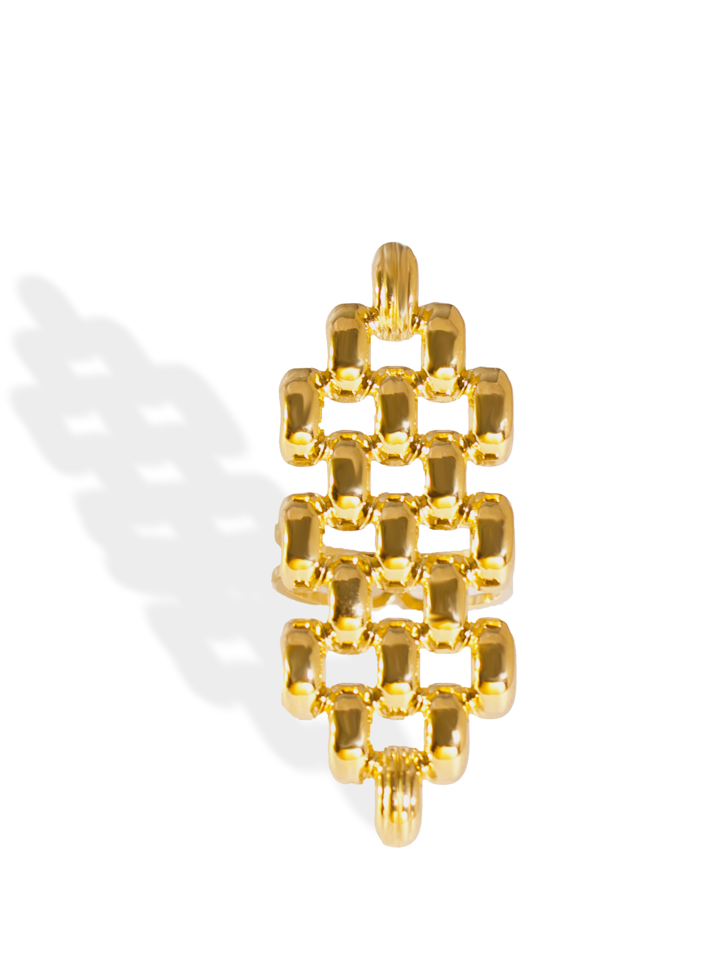 18K Gold Plated Geometric Open Ring – Stainless Steel Adjustable Design