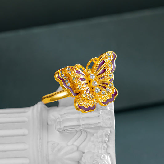 Butterfly Ring, Size Open, Women Jewelry