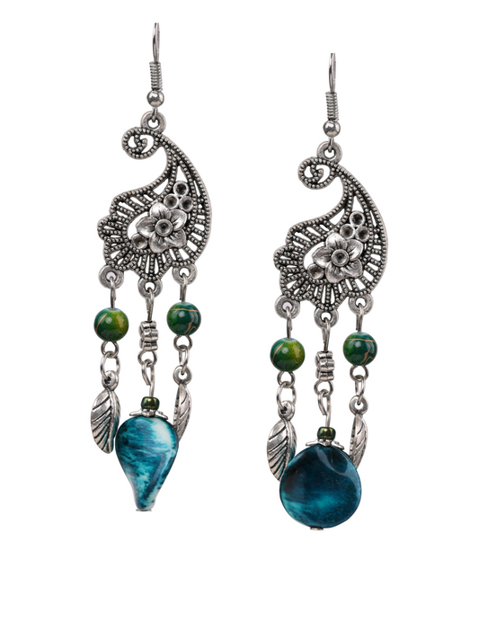 Bohemian Style Peacock Shaped, Women Dangle Earrings