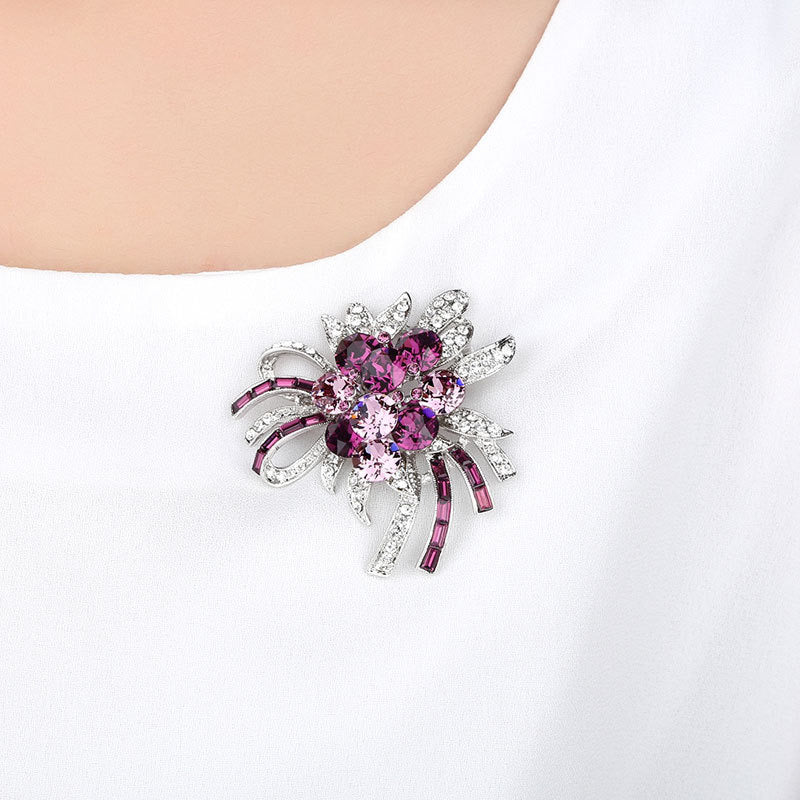 Violet Brooch, Bouquet Corsage for Women