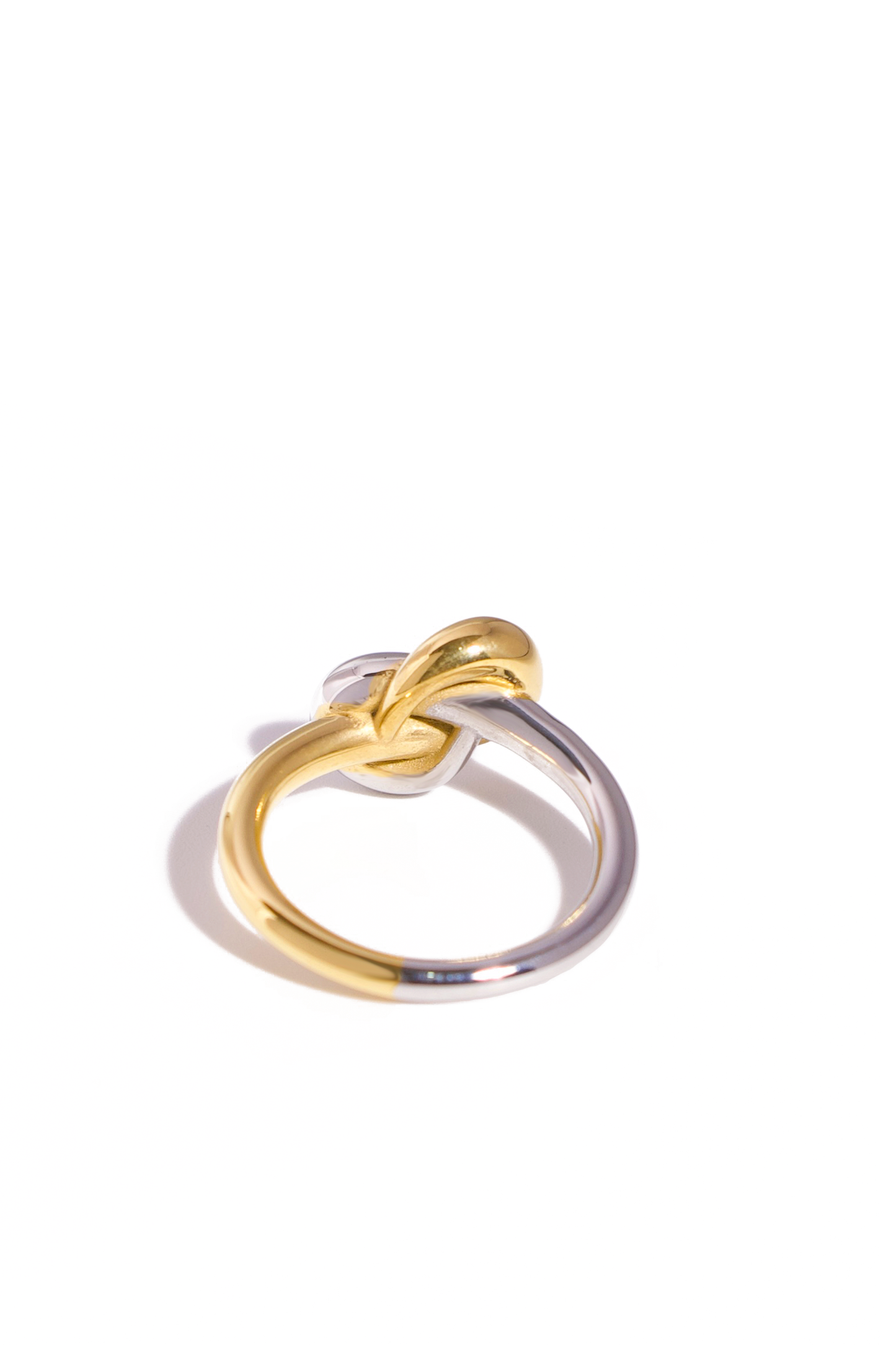 [Ring] Two-Tone Knot Ring – 18K Gold Plated & Stainless Steel