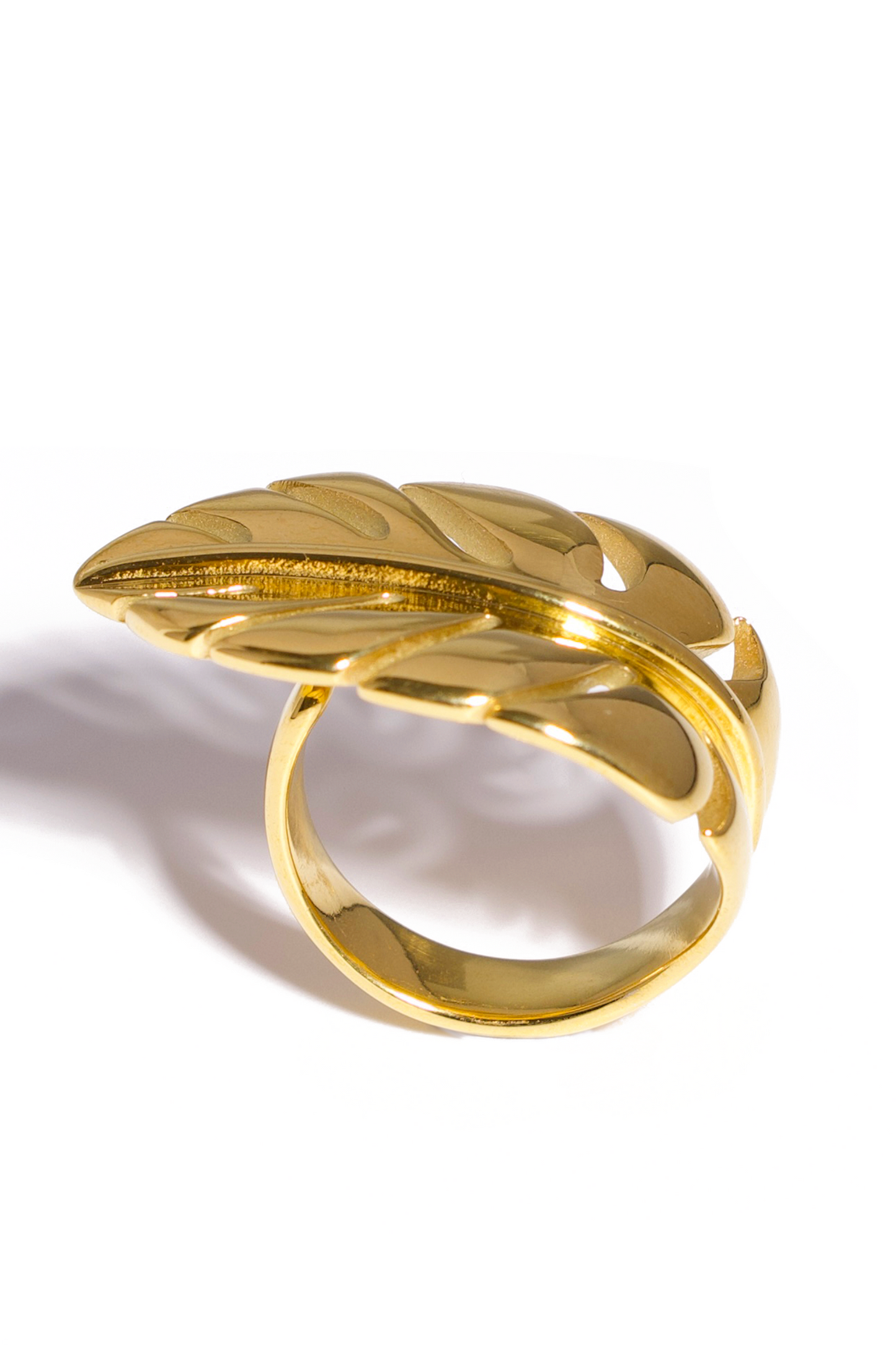 [Ring] Golden Leaf Wrap Ring – 18K Gold Plated Stainless Steel