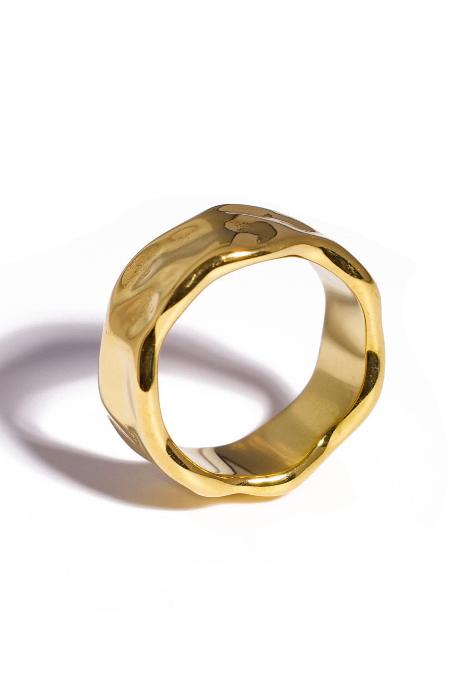 [Ring] Molten Wave 18K Gold-Plated Stainless Steel Ring