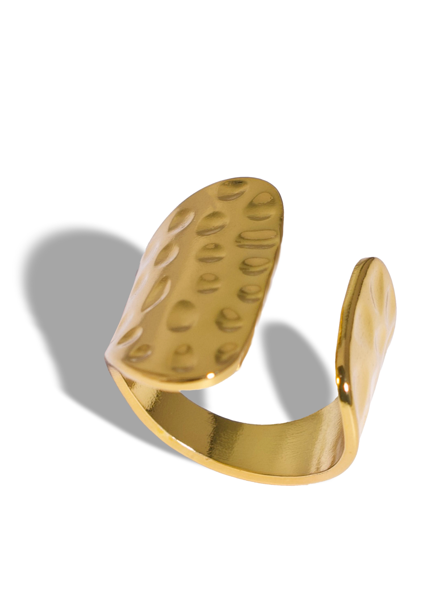 Golden Ring, 18K Gold Plated Stainless Steel, Non-Tarnish Chunky Open Band Ring