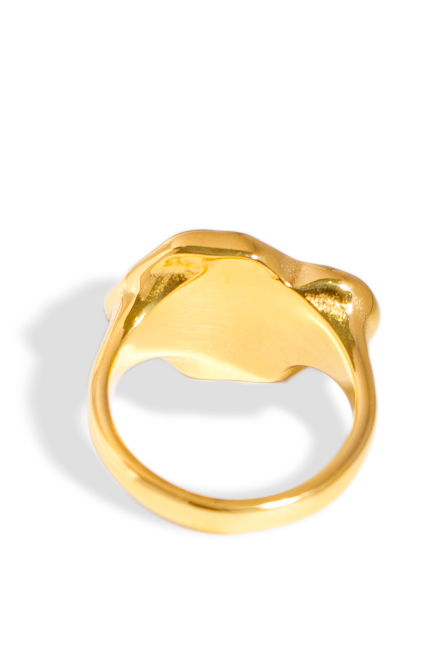 [Ring] Golden Ring, 18K Gold Plated Stainless Steel, Non-Tarnish “Cookie” Shape Ring