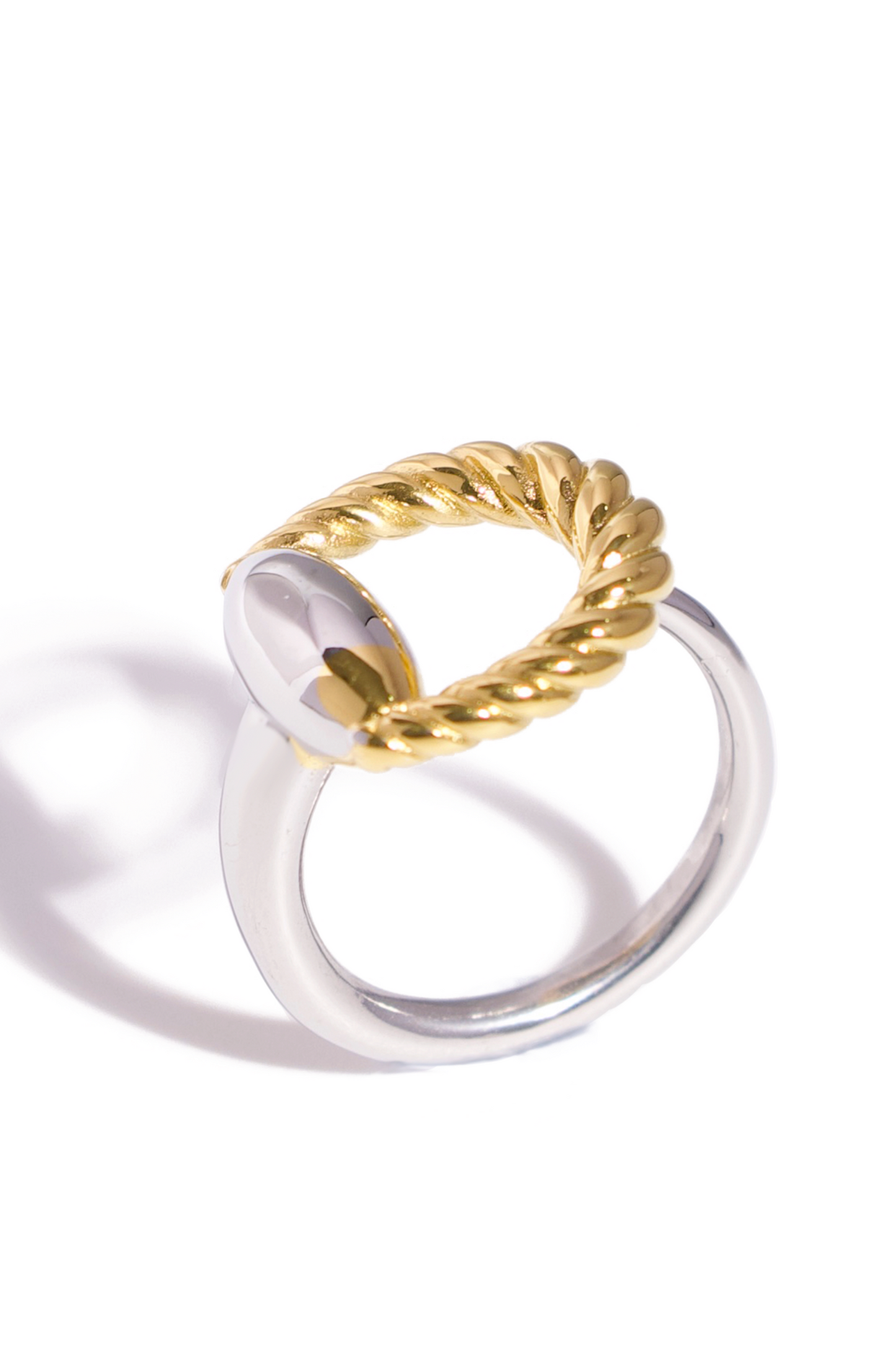 [Ring] Twist Halo Ring – 18K Gold Plated Stainless Steel