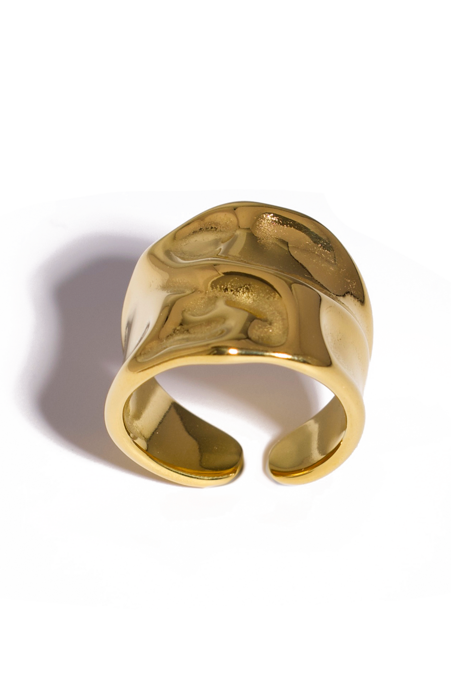 [Ring] Sculpted Glow Molten Ring – 18K Gold Plated Stainless Steel