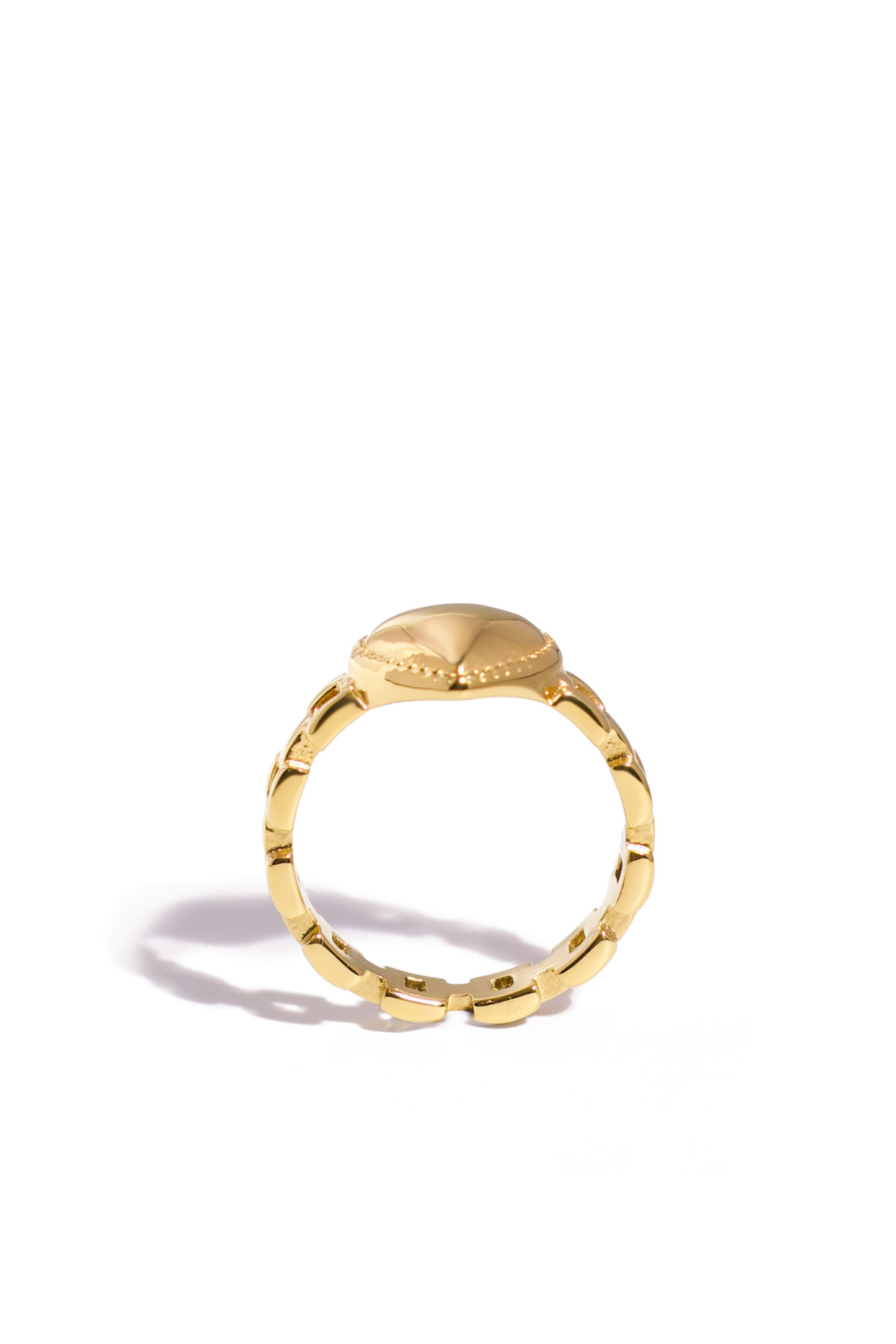 Heart Link Band Ring – 18K Gold & Silver Plated Options, Stainless Steel