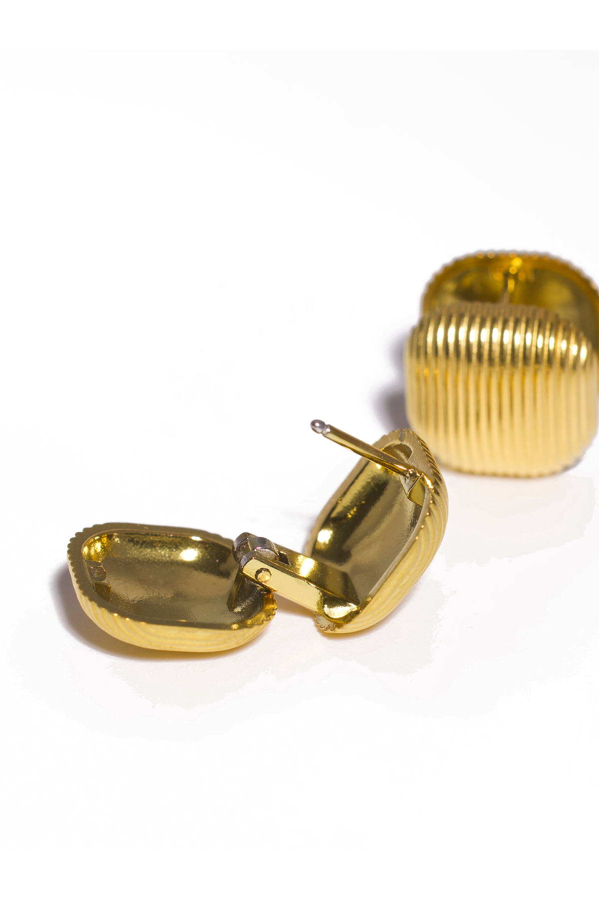 Golden Earrings, 18K Gold Plated Stainless Steel, Non-Tarnish "The Hamburger" Shape