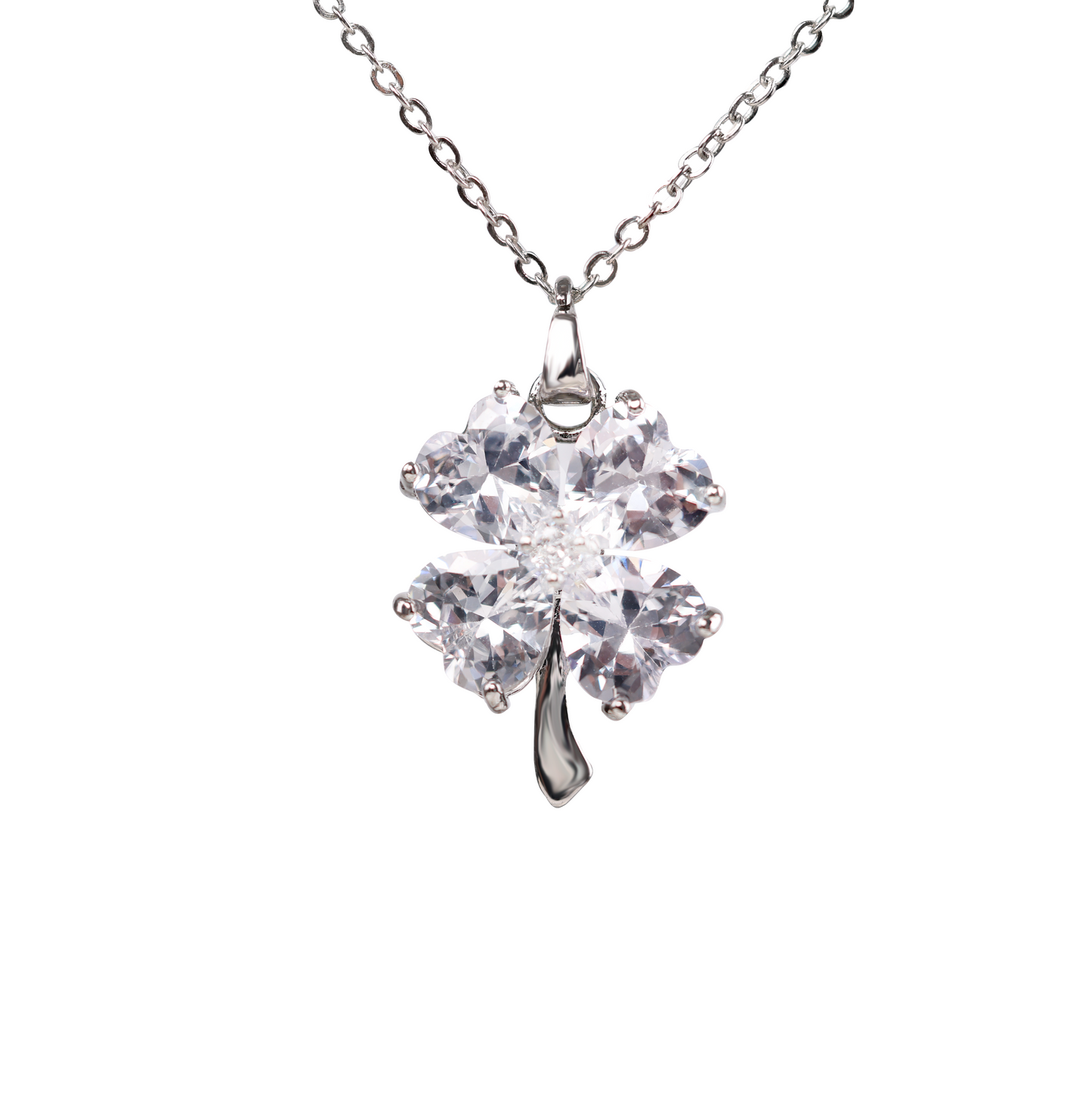 Clover Lucky Leaf Pure Pendant Necklace, Luxury Women Jewelry