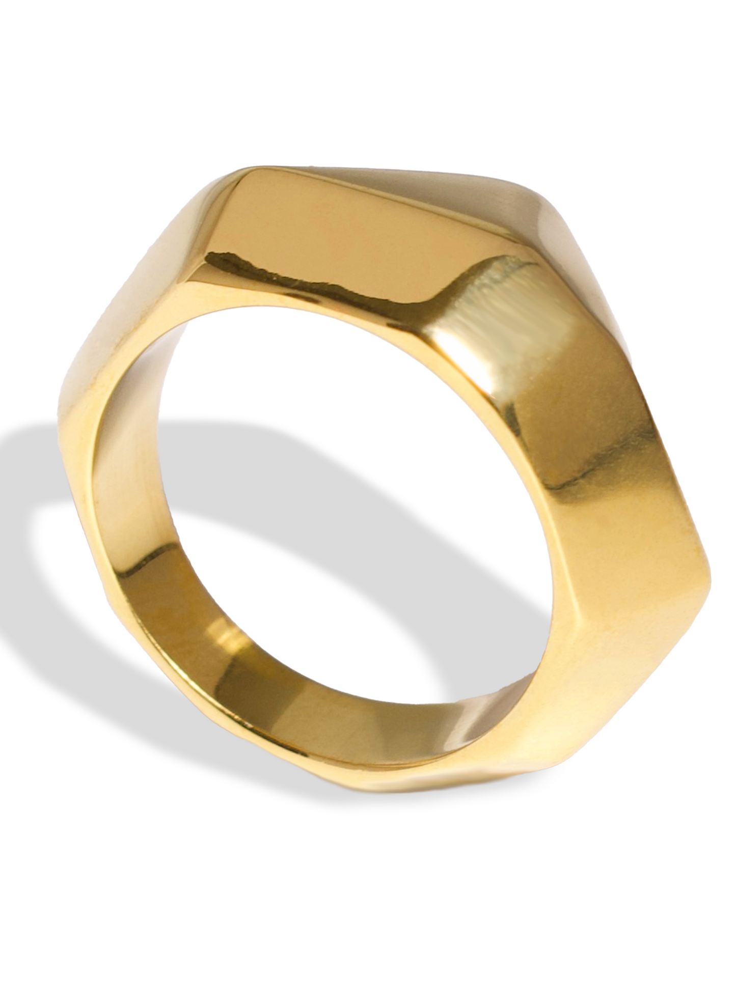 [Ring] Golden Ring, 18K Gold Plated Stainless Steel, Non-Tarnish Chunky Band Ring