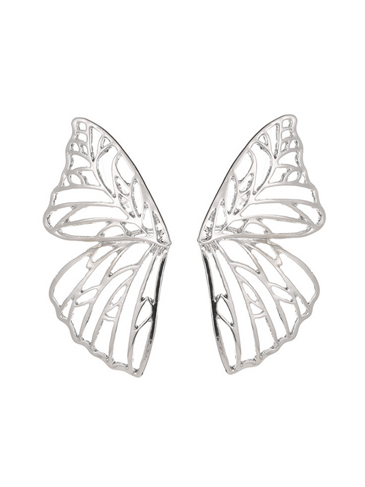 Butterfly Large Ear Studs, Silvery Hollowed-Out Large Ear Jewelry for Women