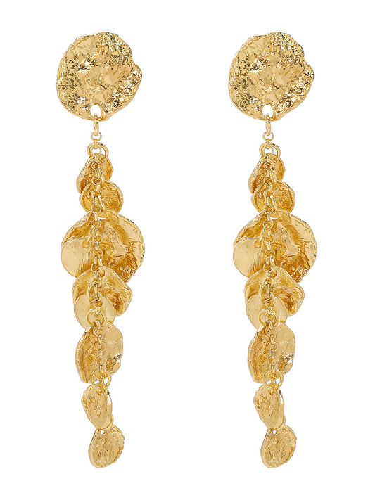 Golden "The Pancake" Dangle Earrings Women Jewelry