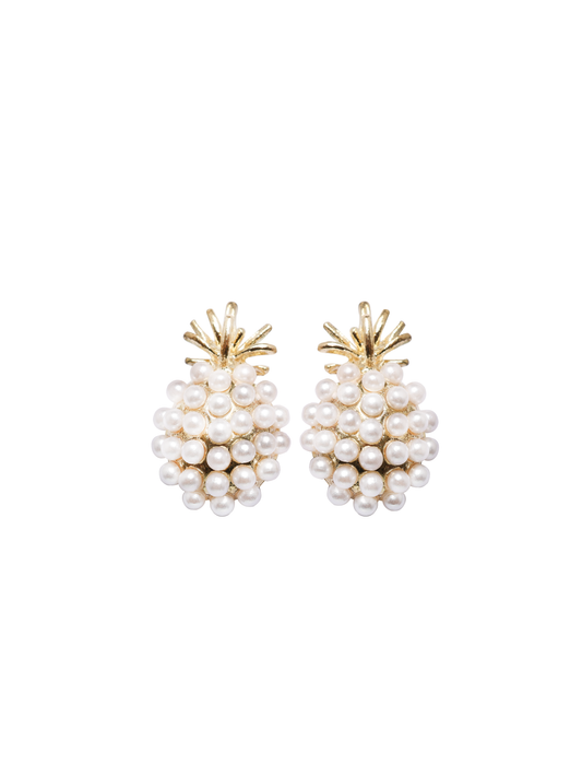 Pineapple Ear Studs, Fruite Earrings, Pearls