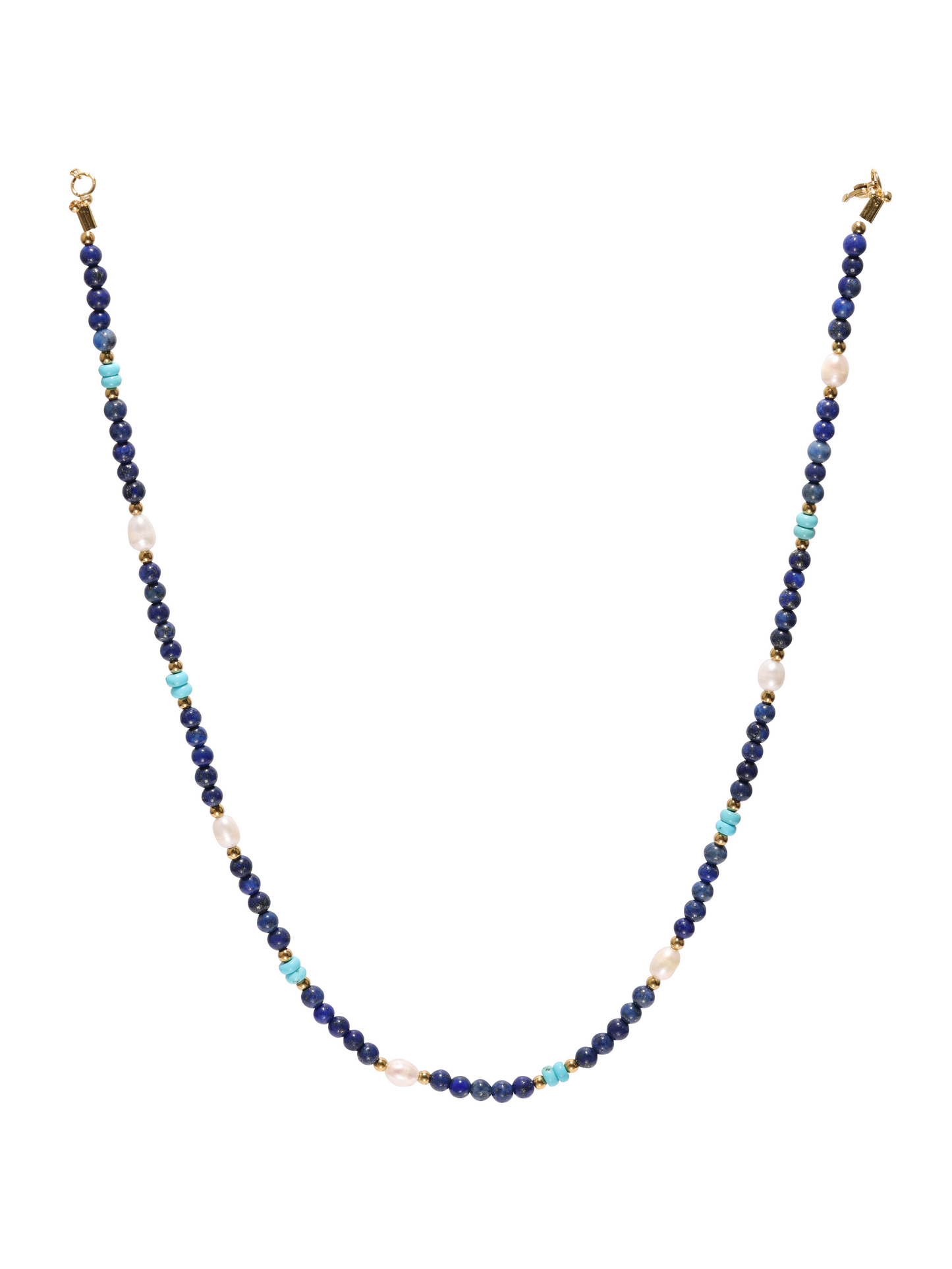 Natural Stone Necklace, lazurite beads, unisex, Mysterious natural blue